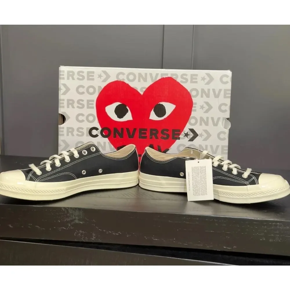 NWT Comme des Garçons PLAY x Converse Chuck 70 Low 'Small Red Heart-B,$150 MSRP - Picture 2 of 5